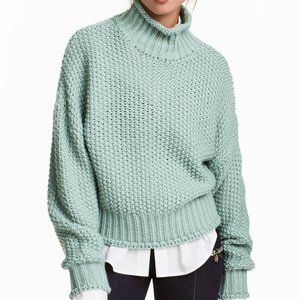 Wool Chunky-Knit Jumper in Mint
